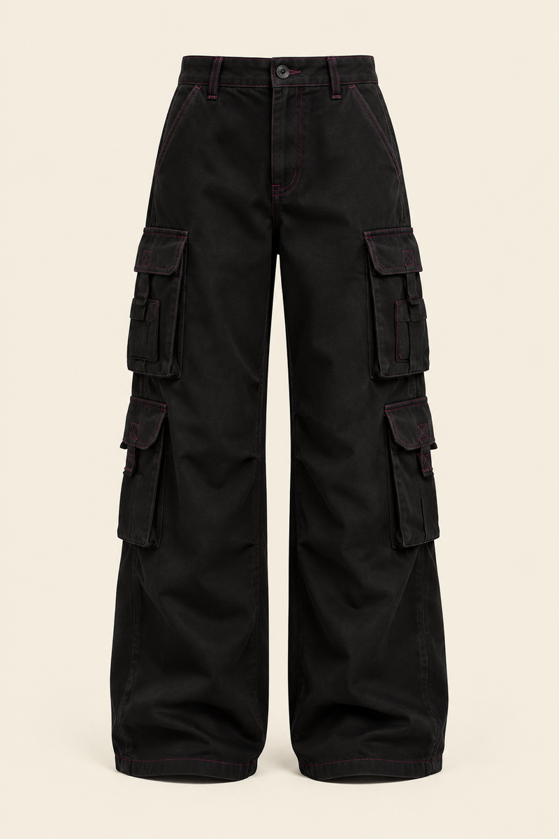 Black Baggy Cargo